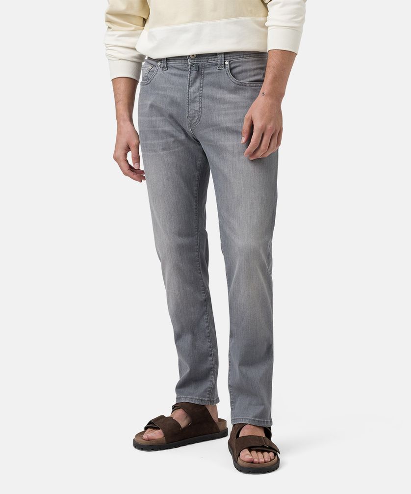 Pierre Cardin jeans Lyon grijs effen denim 5-pocket model