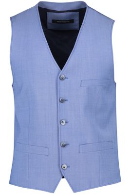 Roy Robson Roy Robson gilet blauw effen wol normale fit 