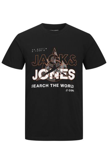 Jack & Jones Plus Size t-shirt zwart met print