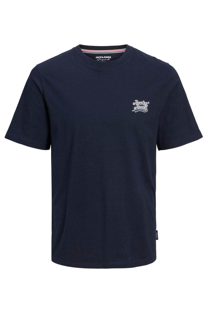Plus Size Jack & Jones T-shirt blauw katoen 100%