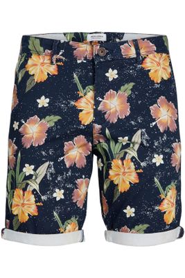 Jack & Jones Jack & Jones korte broek bloemenprint navy katoen