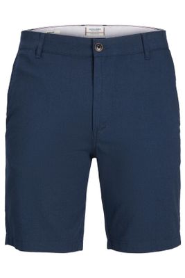 Jack & Jones Jack & Jones korte broek blauw effen katoen en linnen