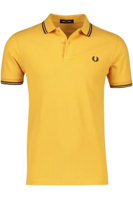 Fred Perry Fred Perry polo slim fit geel effen katoen korte mouw