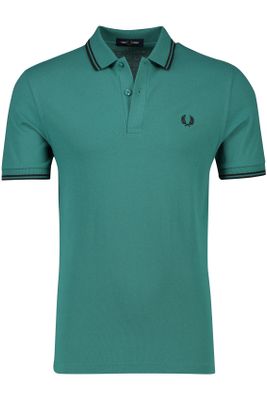 Fred Perry Fred Perry polo normale fit zeegroen effen katoen