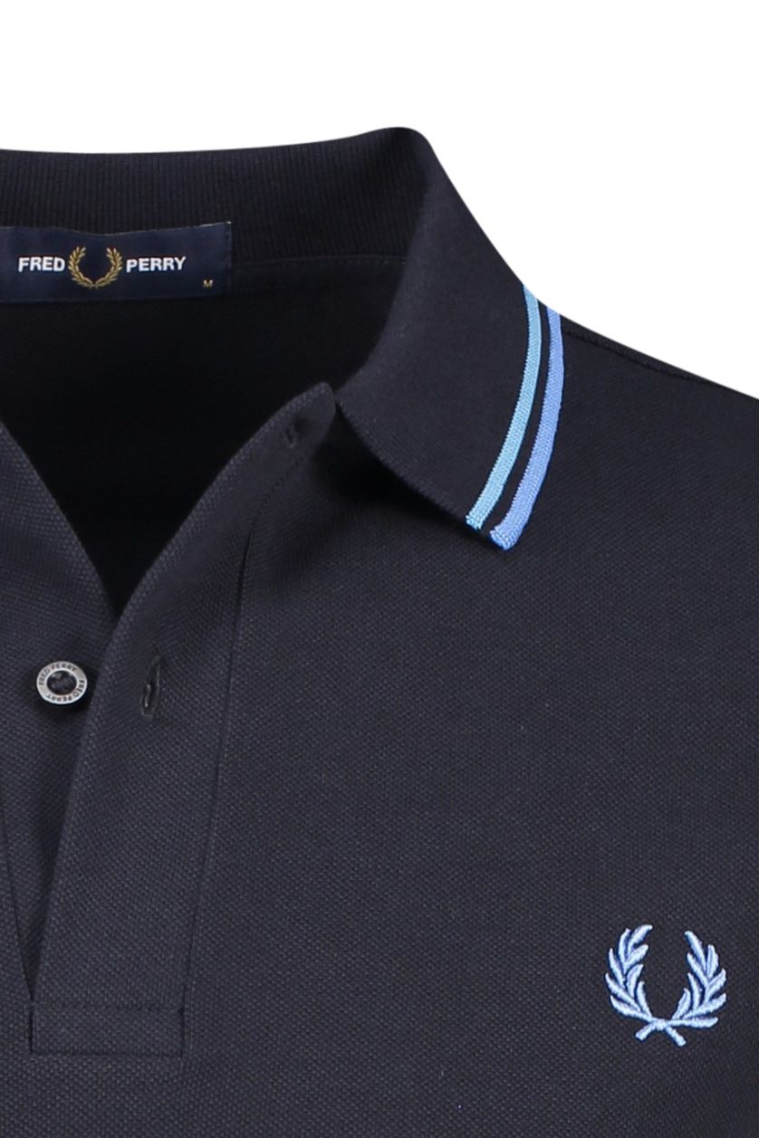 Fred Perry polo met logo normale fit navy effen 