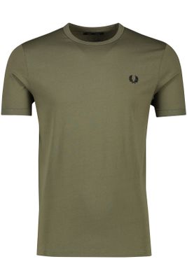 Fred Perry Fred Perry t-shirt groen korte mouw ronde hals katoen