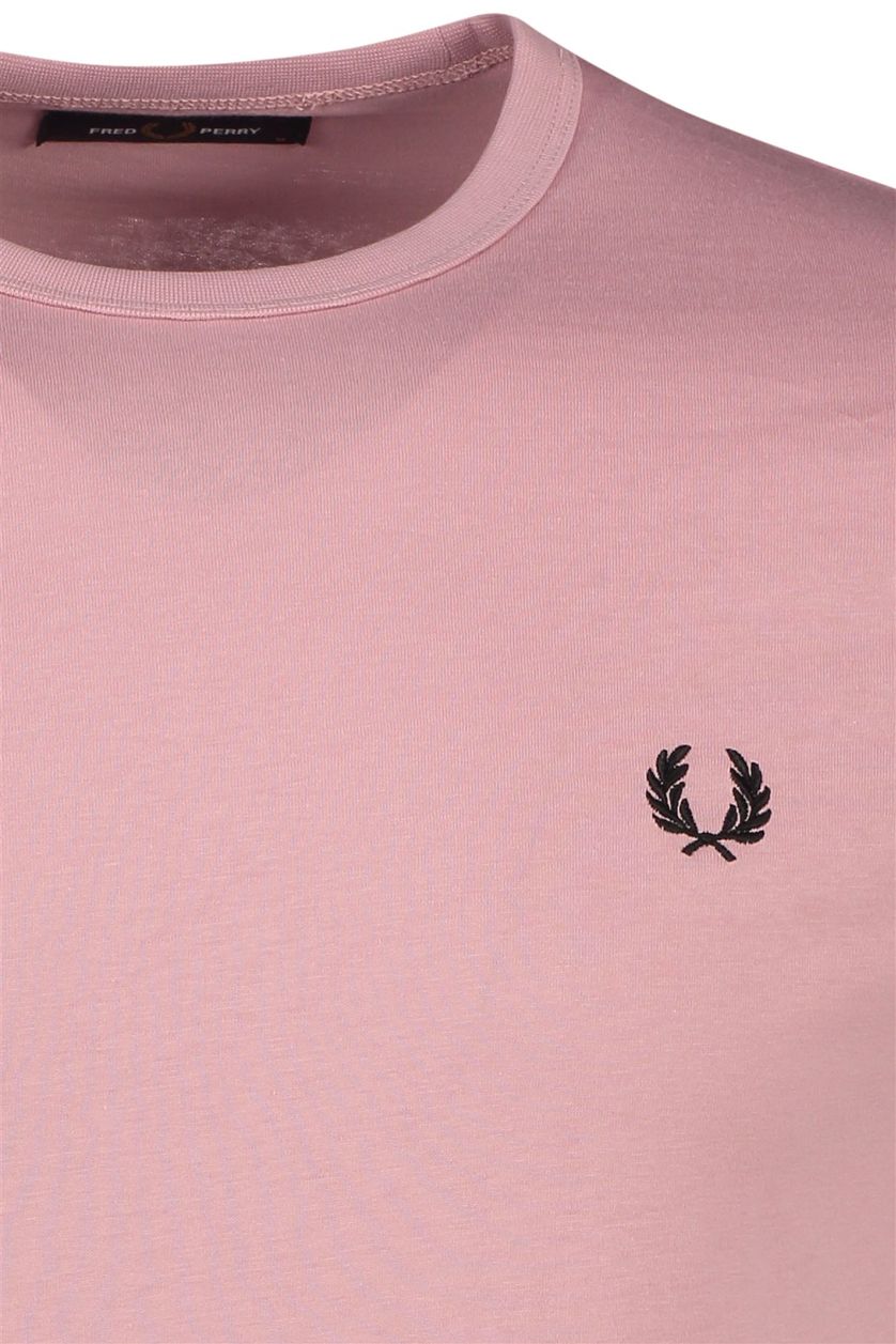 Fred Perry t-shirt  met logo roze korte mouw katoen