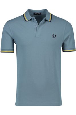 Fred Perry Fred Perry polo normale fit lichtblauw effen 100% katoen 