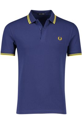 Fred Perry Fred Perry polo blauw effen katoen normale fit 2 knoops