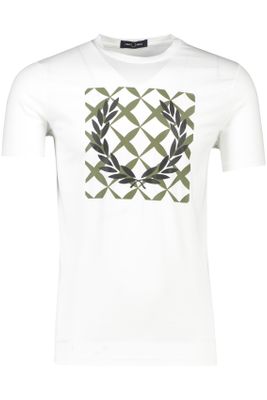 Fred Perry Fred Perry t-shirt wit opdruk katoen ronde hals