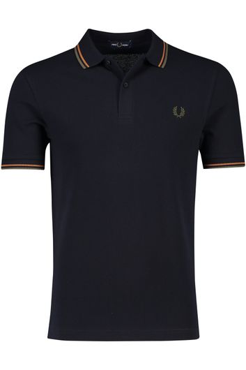 Fred Perry polo normale fit zwart effen katoen 2 knoops