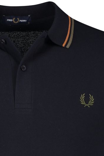 Fred Perry polo normale fit zwart effen katoen 2 knoops