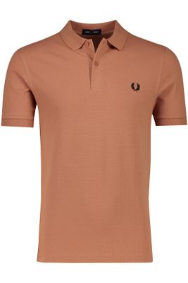 Fred Perry Fred Perry poloshirt normale fit bruin effen katoen