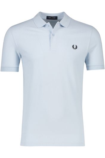 Fred Perry polo normale fit lichtblauw effen katoen 2 knoops