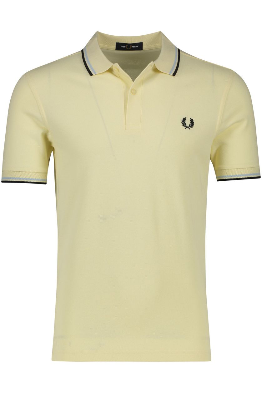 Fred Perry polo normale fit geel effen katoen 2 knoops
