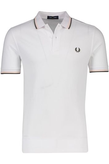 Fred Perry polo normale fit wit effen katoen 2 knoops