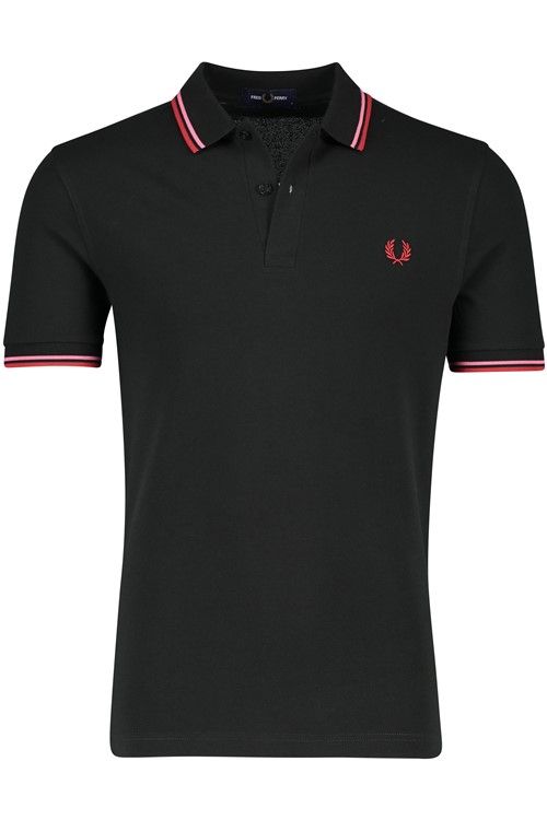Fred Perry polo 2 knoops normale fit zwart uni 100% katoen