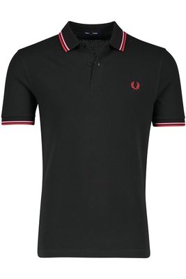 Fred Perry Fred Perry poloshirt normale fit zwart effen katoen 100%