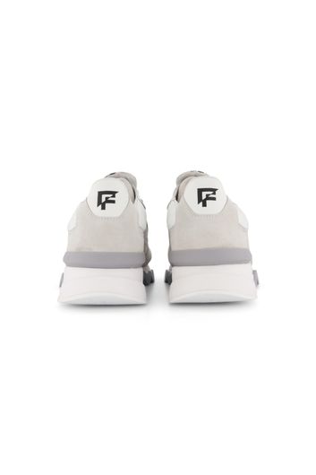 Floris van Bommel sneakers wit grijs geprint leer