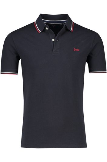 Superdry polo blauw 2-knoops