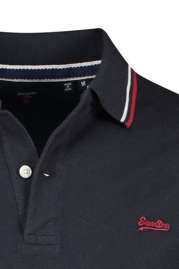 Superdry polo blauw 2-knoops