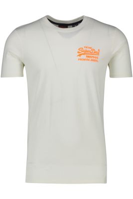 Superdry Superdry t-shirt ecru effen oranje tekst