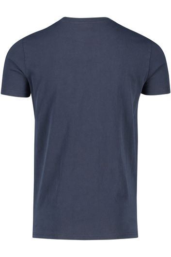 Superdry t-shirt donkerblauw effen ronde hals groene logo