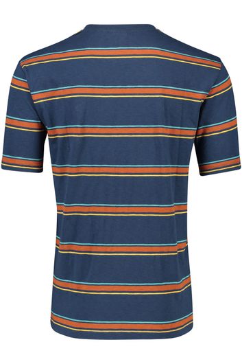 Superdry t-shirt blauw oranje gestreept