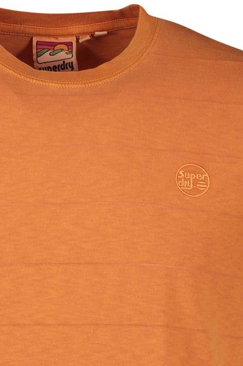 Superdry t-shirt oranje effen ronde hals korte mouw