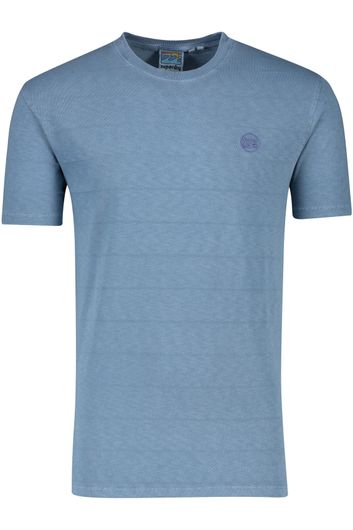 Superdry t-shirt blauw effen ronde hals korte mouw met logo