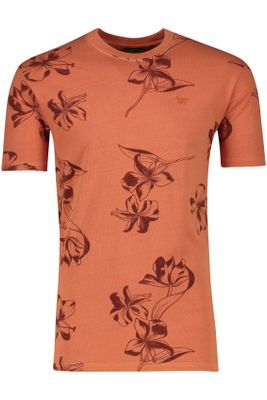 Superdry Superdry t-shirt oranje print plant korte mouwen ronde hals 