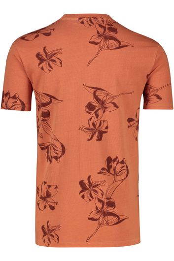 Superdry t-shirt oranje print plant korte mouwen ronde hals 