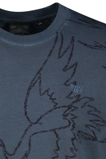 Superdry t-shirt blauw vogel print