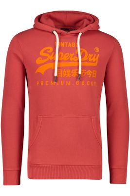 Superdry Superdry sweater hoodie rood effen katoen