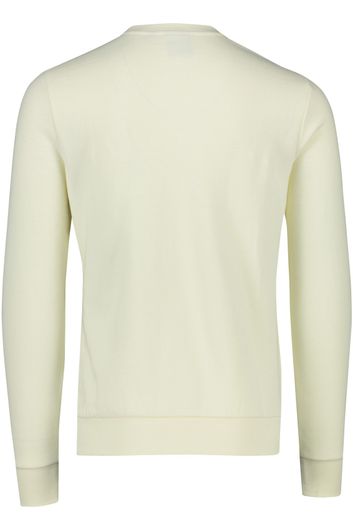 Superdry sweater ronde hals wit effen, geprint katoen