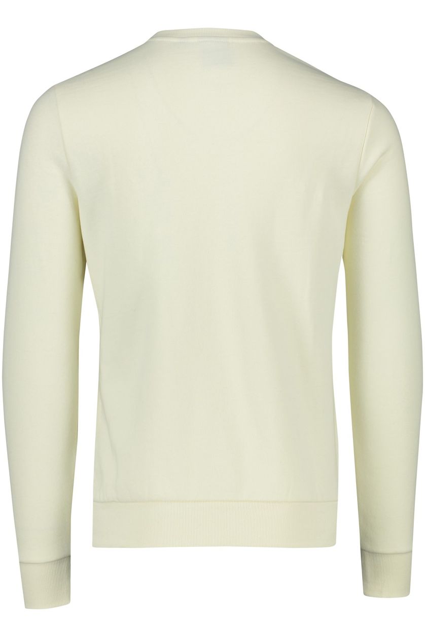 Superdry sweater ronde hals wit effen, geprint katoen