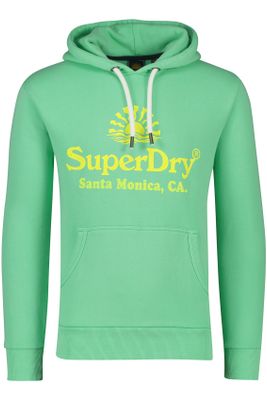 Superdry Superdry sweater hoodie groen geprint katoen
