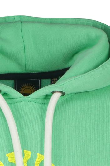 Superdry sweater hoodie groen met print capuchon katoen