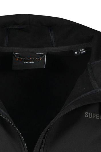Superdry zomerjas zwart effen rits slim fit 