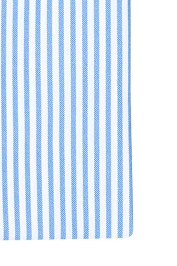 Mouwlengte 7 overhemd R2 slim fit lichtblauw gestreept katoen