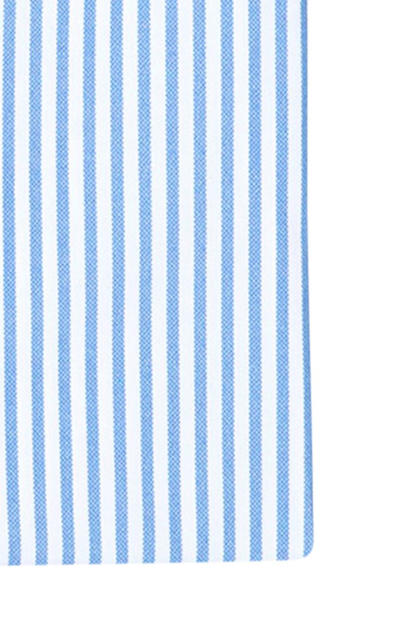 R2 overhemd mouwlengte 7 slim fit lichtblauw wit gestreept katoen