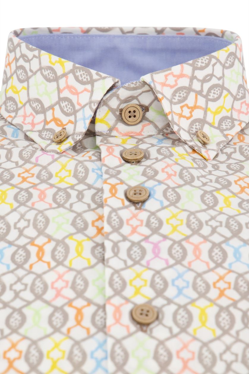 Geprint Portofino casual overhemd wijde fit multicolor katoen
