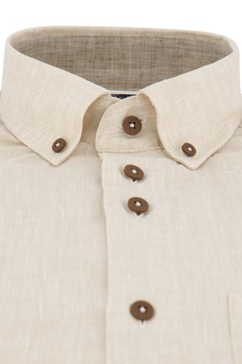 Portofino overhemd beige Regular Fit linnen
