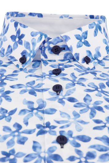 Portofino overhemd blauw wit print