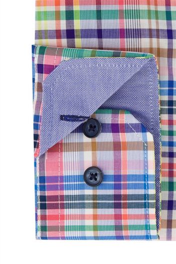 Portofino casual overhemd wijde fit multicolor geruit katoen