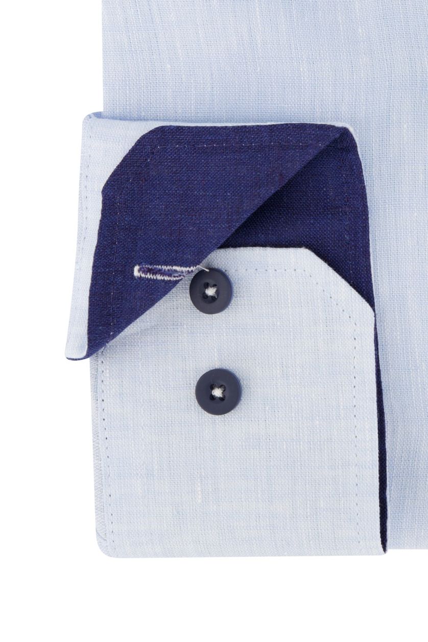 Portofino overhemd linnen lichtblauw effen casual