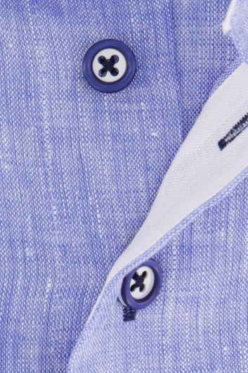 Portofino overhemd blauw effen linnen