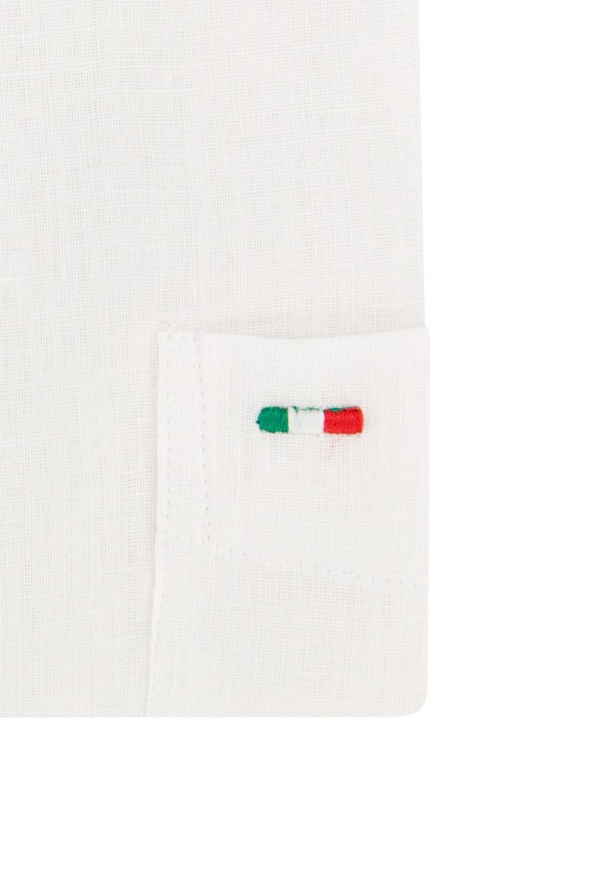 Portofino casual overhemd linnen normale fit wit effen 