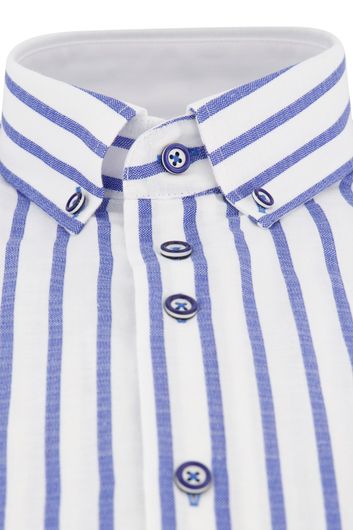Portofino overhemd wit blauw gestreept linnen