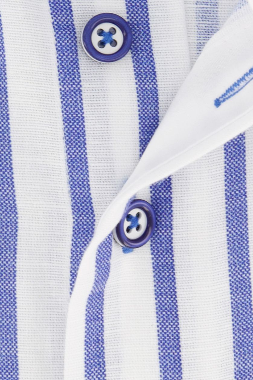 Portofino overhemd linnen wit blauw gestreept